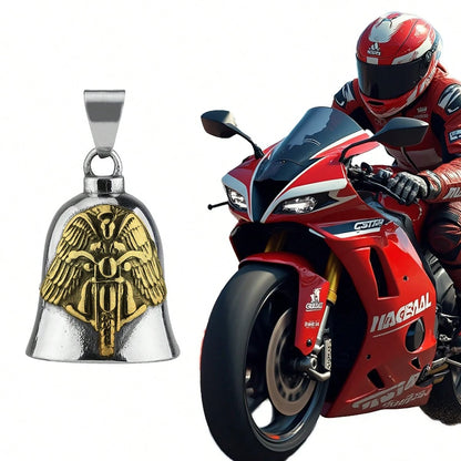 1pc Guardian Angel Motorcycle Bell Good Luck Charm Keychain Pendant Accessories, Gift For Bike, Friends