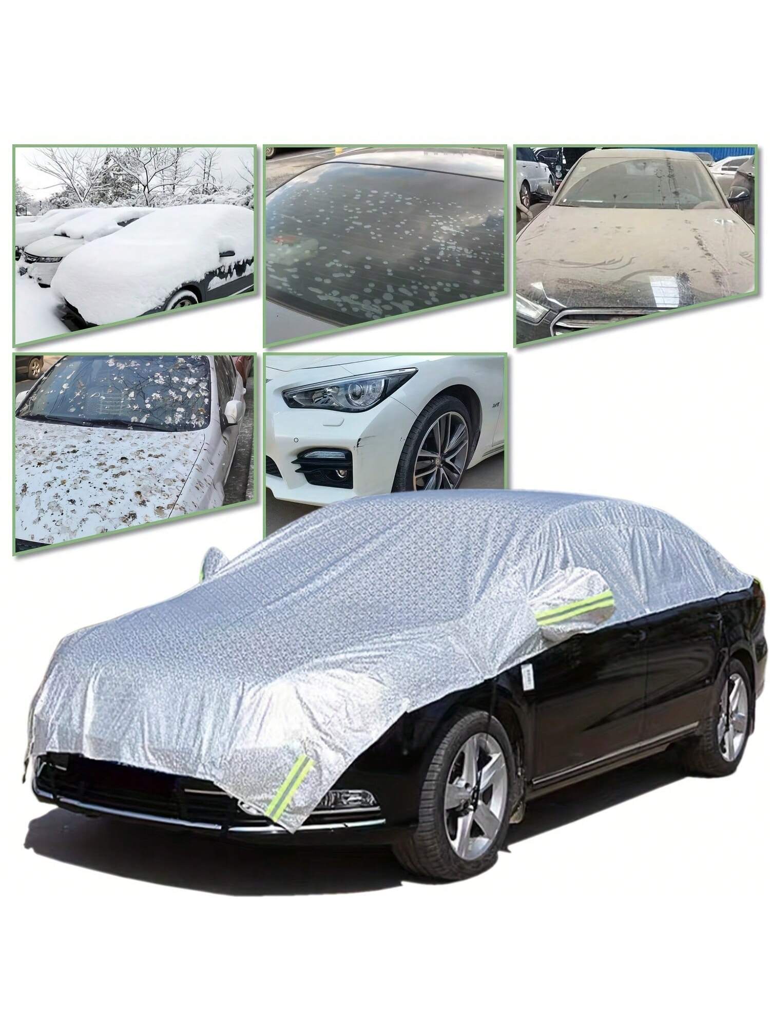 1pc Half Car Body Cover All Weather, Cover For All Season Waterproof Dustproof UV Resistant Snowproof Sedan Car Cover Protect Your Windshield And Roof