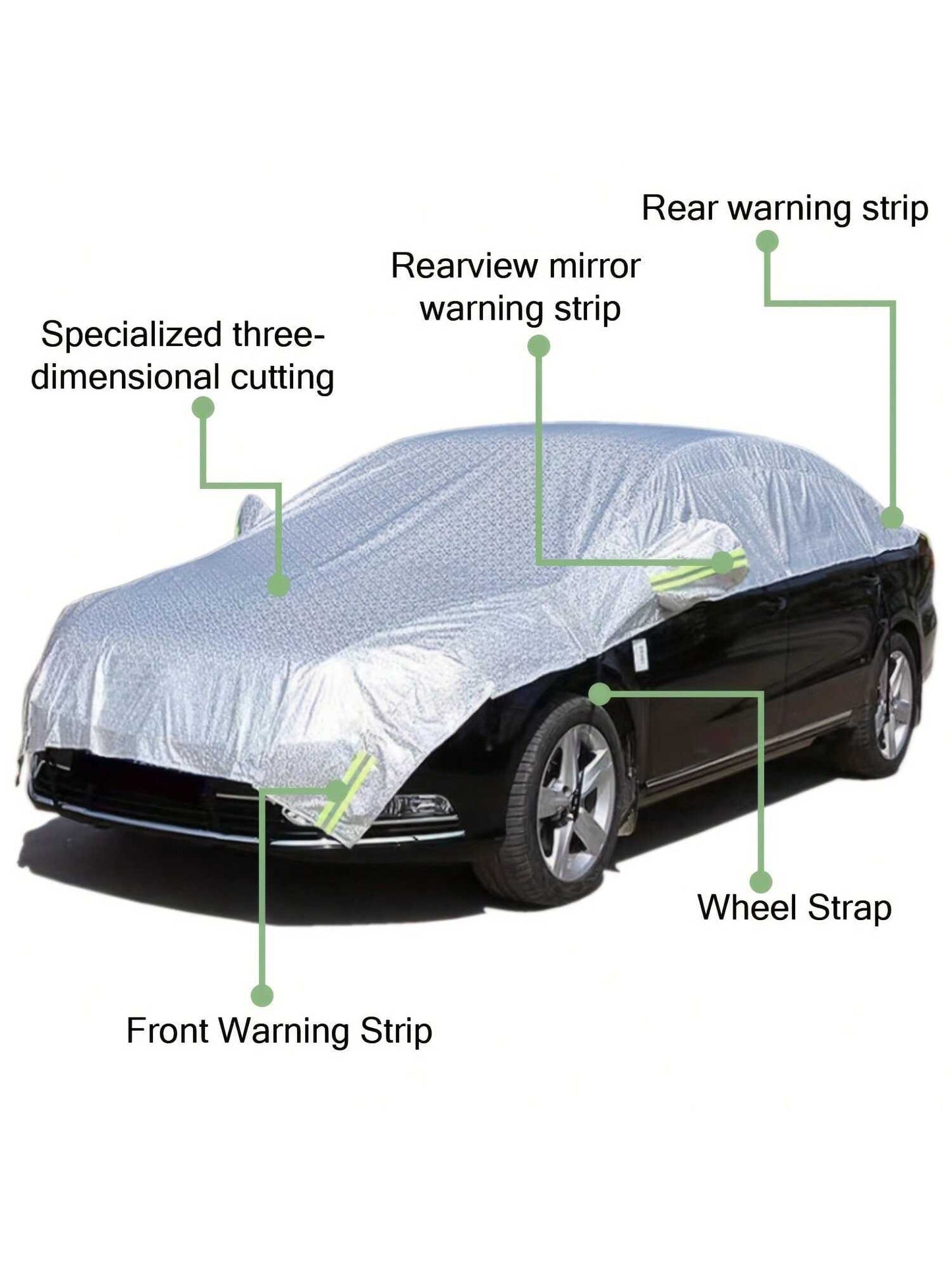 1pc Half Car Body Cover All Weather, Cover For All Season Waterproof Dustproof UV Resistant Snowproof Sedan Car Cover Protect Your Windshield And Roof