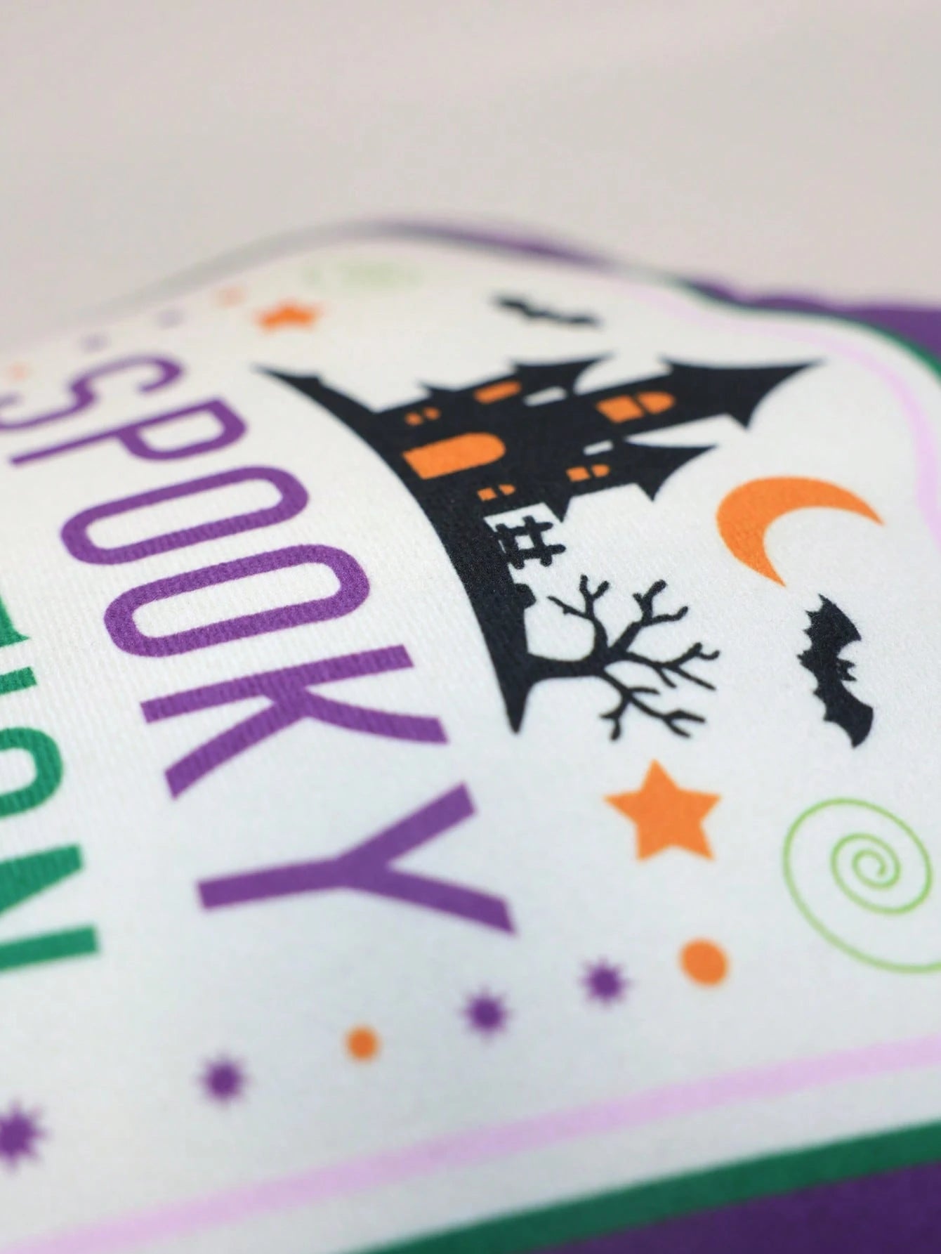 1pc Halloween Magic Potion Bottle Shaped Throw Pillow, Purple Haunted House Castle Print, Suitable For Living Room Sofa Cushion, Holiday Atmosphere, Bedside Versatile Decorative Pillow, Bedroom Decor