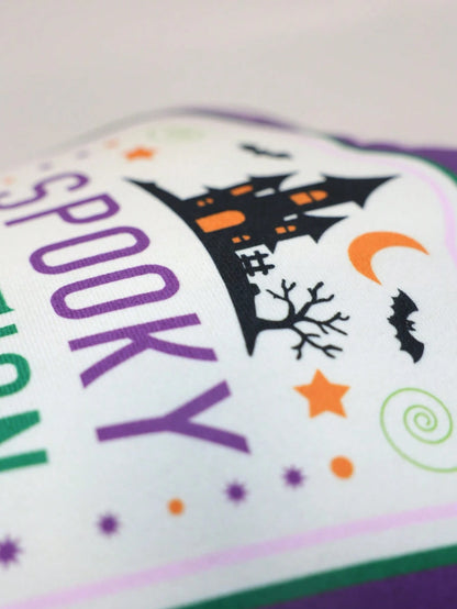 1pc Halloween Magic Potion Bottle Shaped Throw Pillow, Purple Haunted House Castle Print, Suitable For Living Room Sofa Cushion, Holiday Atmosphere, Bedside Versatile Decorative Pillow, Bedroom Decor