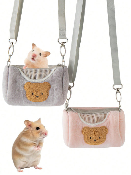 1pc Hamster Outdoor Sling Bag, Portable Hamster Carrying Bag, Warm Pet Carrier