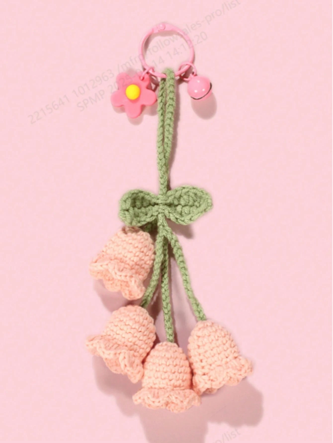 1pc Handmade Crochet Bell Orchid Flower String Keychain Bag Decorative Clasp, Fashion Girl's Backpack Pendant Lovely Flower Backpack/Schoolbag/Purse Pendant, School Supplies Teacher Gifts Back To Scho