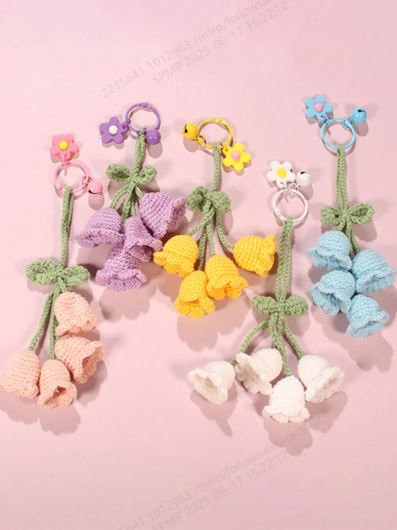 1pc Handmade Crochet Bell Orchid Flower String Keychain Bag Decorative Clasp, Fashion Girl's Backpack Pendant Lovely Flower Backpack/Schoolbag/Purse Pendant, School Supplies Teacher Gifts Back To Scho