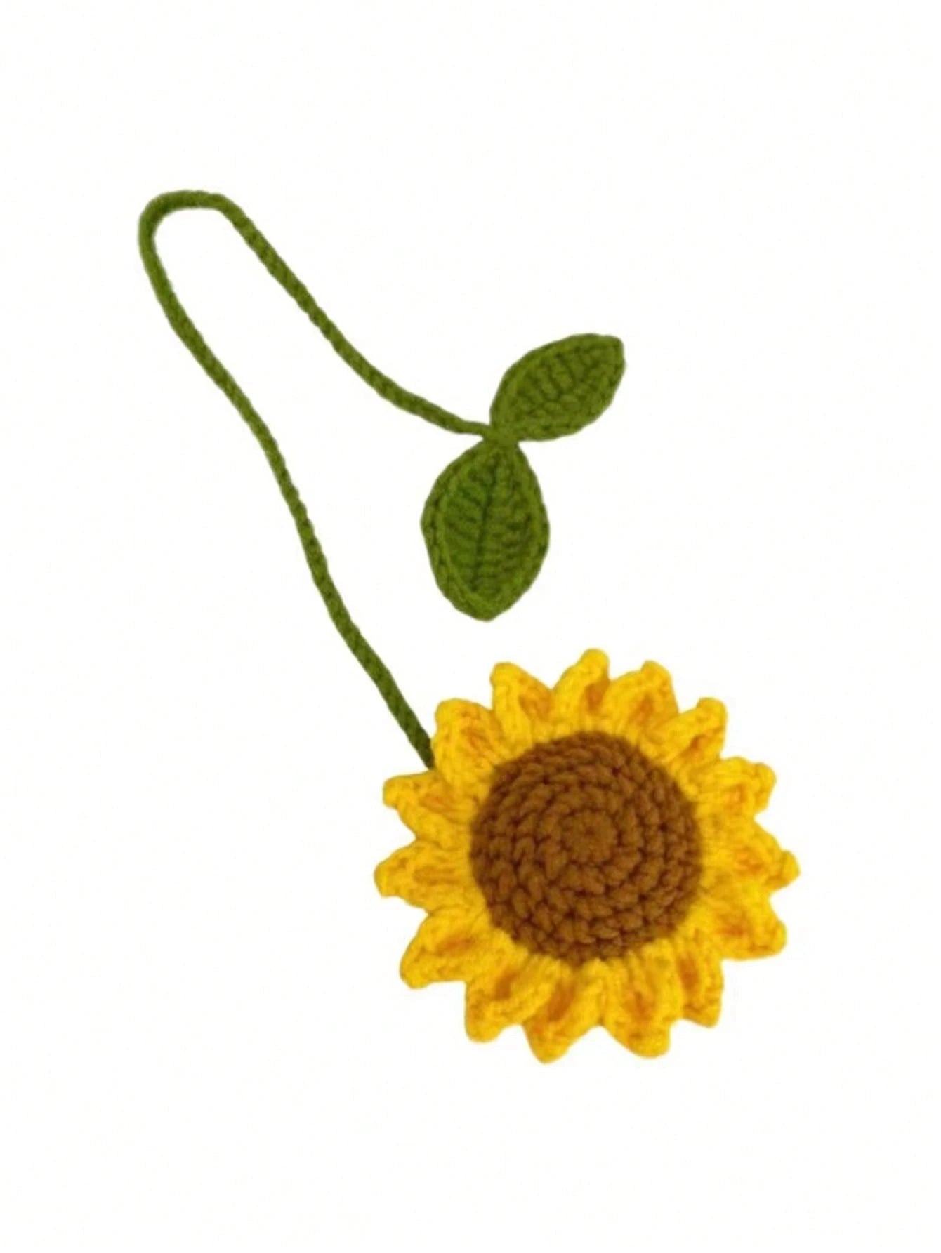 1pc Handmade Crochet Sunflower Keychain Fashionable Versatile Bag Pendant Cute Keyring Beach Daisy