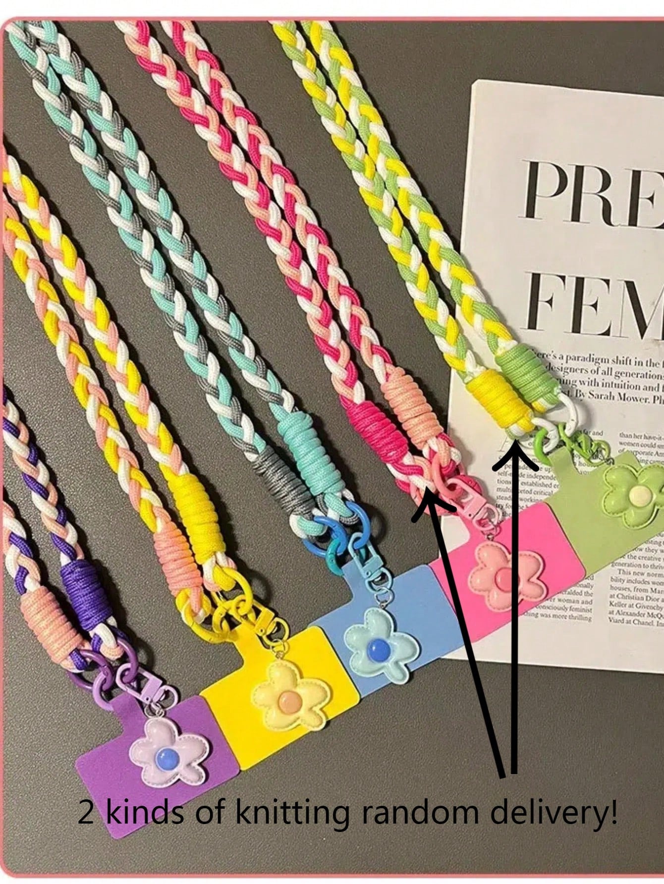 1pc Handwoven Rope Phone Lanyard, Crossbody Style, Outdoor Travel Anti-Loss Phone Case Strap, Handmade Cute Flower Design (Random Color Buckle)