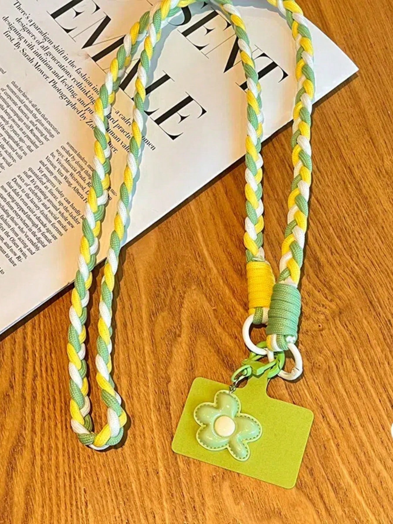 1pc Handwoven Rope Phone Lanyard, Crossbody Style, Outdoor Travel Anti-Loss Phone Case Strap, Handmade Cute Flower Design (Random Color Buckle)