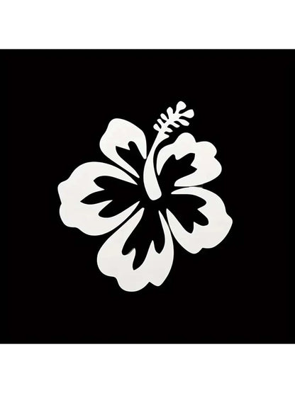 1pc Hawaiian Hibiscus Flower Decal/Sticker- Suitable For Cars, Trucks, Laptops, Water Bottles, Windows, Walls- Bumpers And Any Other Surfaces You Can Think Of