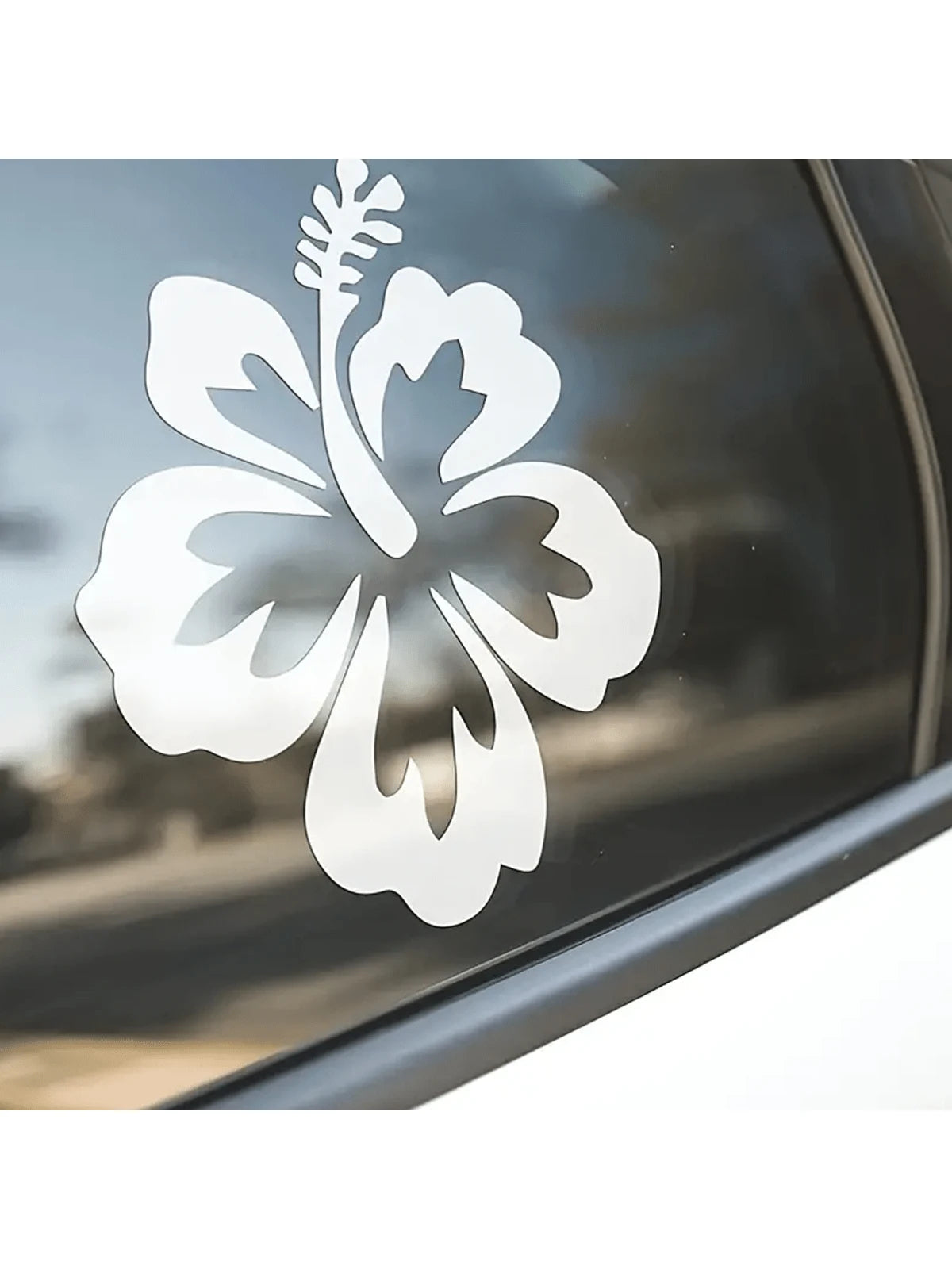 1pc Hawaiian Hibiscus Flower Decal/Sticker- Suitable For Cars, Trucks, Laptops, Water Bottles, Windows, Walls- Bumpers And Any Other Surfaces You Can Think Of