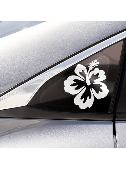 1pc Hawaiian Hibiscus Flower Decal/Sticker- Suitable For Cars, Trucks, Laptops, Water Bottles, Windows, Walls- Bumpers And Any Other Surfaces You Can Think Of