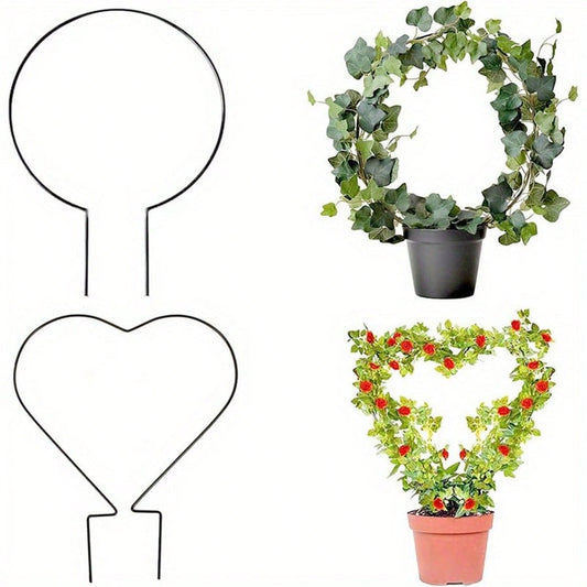 1pc Heart-Shaped Plant Trellis- Lightweight Climbing Frame, Casual Style Indoor/Outdoor Garden Support, With Pillar, Durable And Lightweight, Suitable For Potted Plants, Lawn Care And Home Decor, Enh