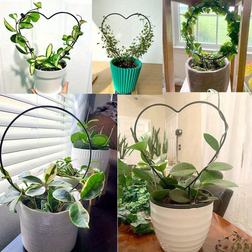 1pc Heart-Shaped Plant Trellis- Lightweight Climbing Frame, Casual Style Indoor/Outdoor Garden Support, With Pillar, Durable And Lightweight, Suitable For Potted Plants, Lawn Care And Home Decor, Enh