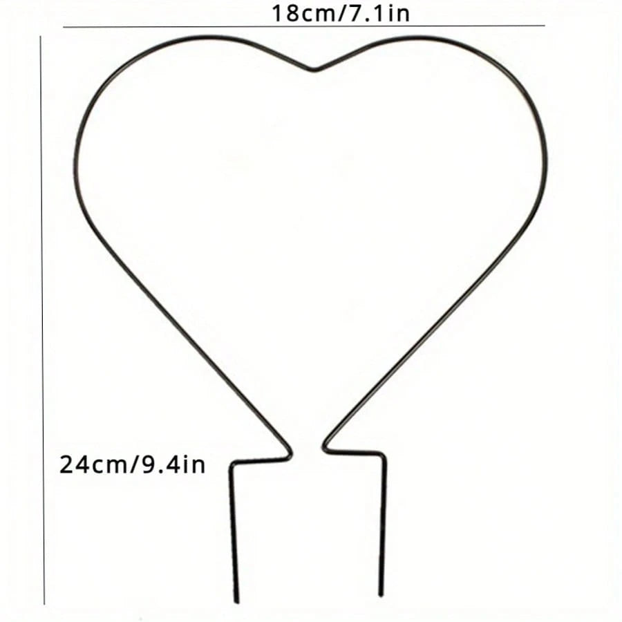 1pc Heart-Shaped Plant Trellis- Lightweight Climbing Frame, Casual Style Indoor/Outdoor Garden Support, With Pillar, Durable And Lightweight, Suitable For Potted Plants, Lawn Care And Home Decor, Enh