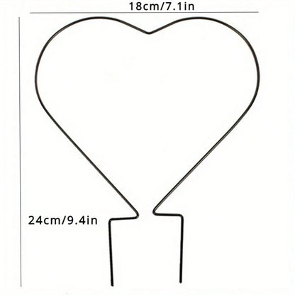 1pc Heart-Shaped Plant Trellis- Lightweight Climbing Frame, Casual Style Indoor/Outdoor Garden Support, With Pillar, Durable And Lightweight, Suitable For Potted Plants, Lawn Care And Home Decor, Enh