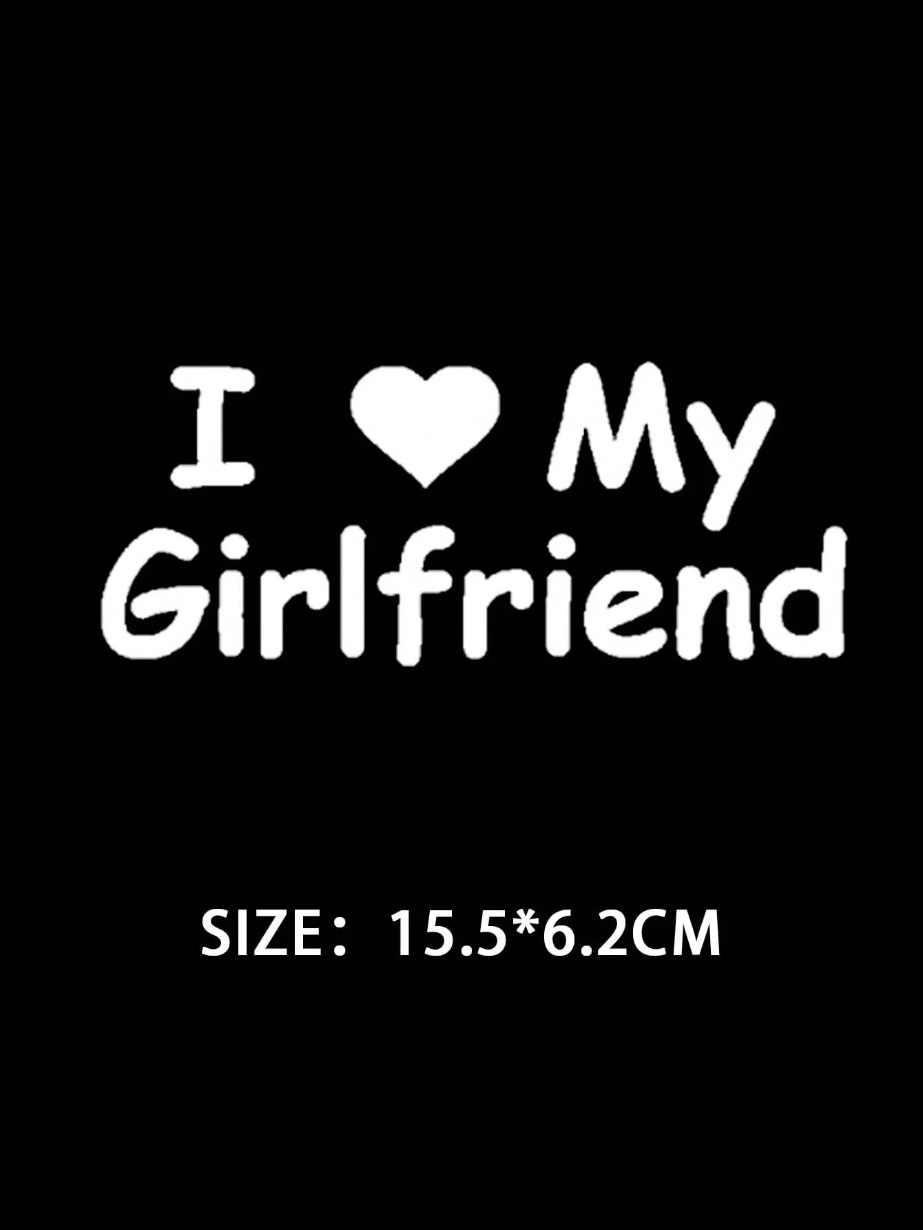 1Pc Heart & Slogan Graphic Pvc Car Sticker I Love My Girlfriend