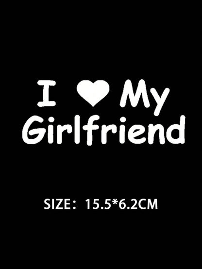 1Pc Heart & Slogan Graphic Pvc Car Sticker I Love My Girlfriend