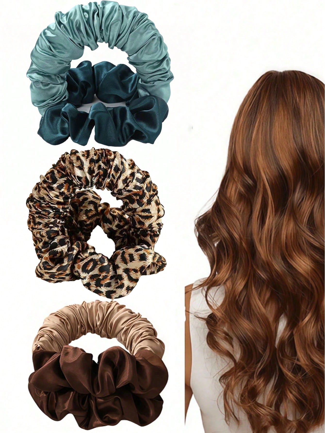 1pc Heatless Curling Hair Band, Brown Satin Heatless Curler, Can Be Worn While Sleeping. Soft Sleep Hair Tie, Suitable For Long Hair To Create Natural Curls, No Heating Required, Reducing High-Tempera