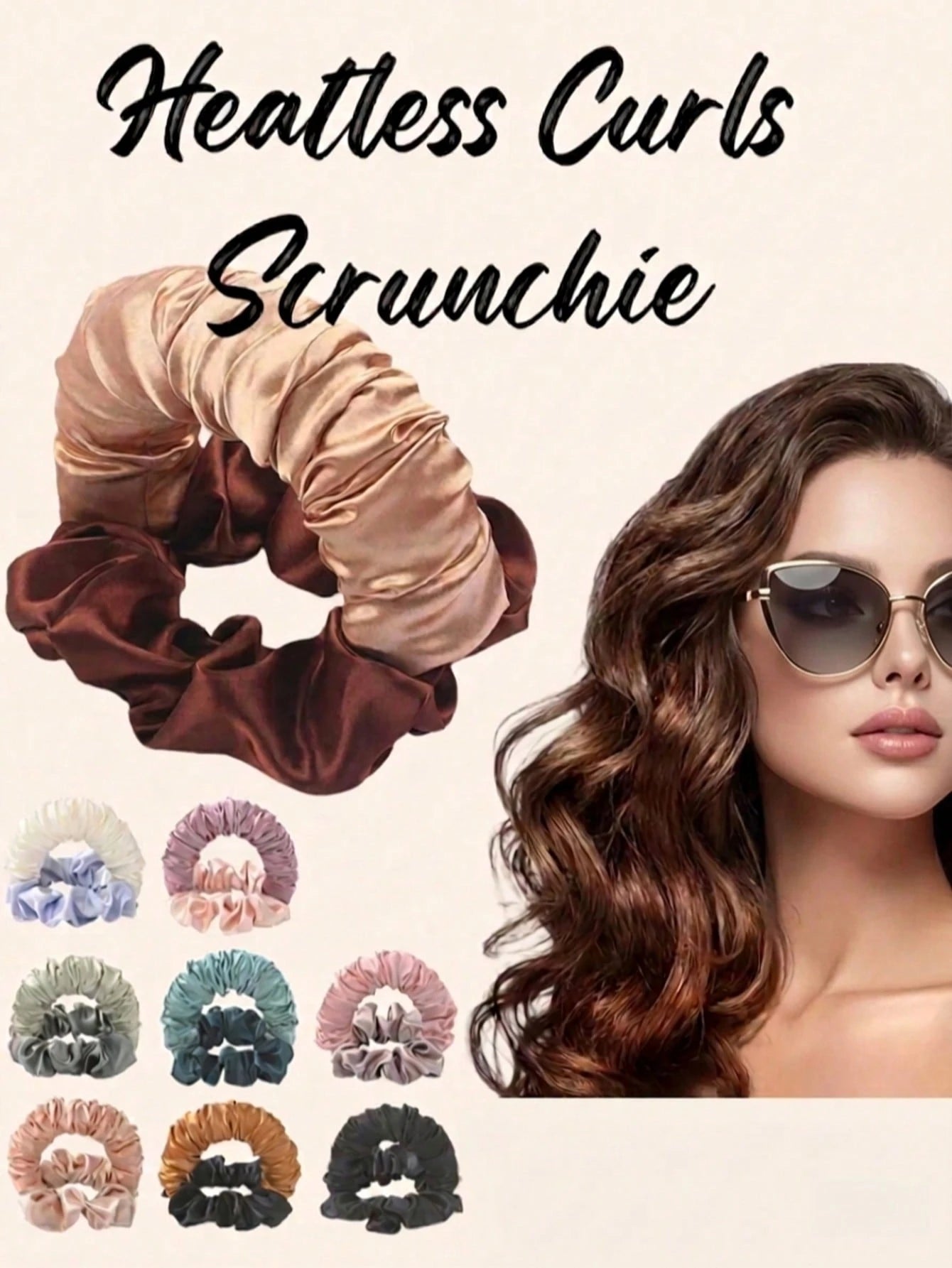 1pc Heatless Curling Hair Band, Brown Satin Heatless Curler, Can Be Worn While Sleeping. Soft Sleep Hair Tie, Suitable For Long Hair To Create Natural Curls, No Heating Required, Reducing High-Tempera