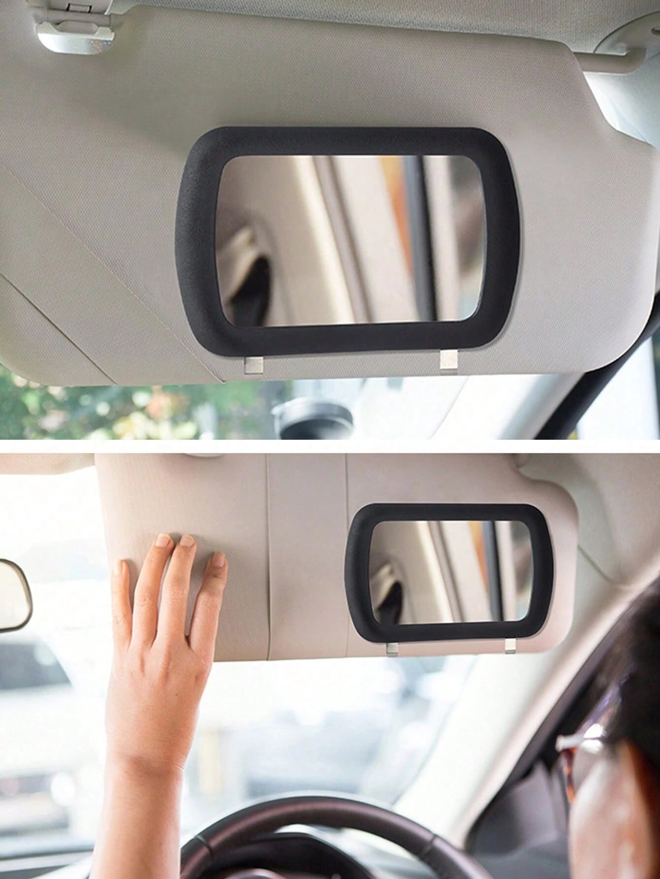 1pc High Definition Car Visor Mirror, Portable Car Visor Makeup Mirror, Suitable For Driver And Passenger Sides, Universal For Most Car Models
