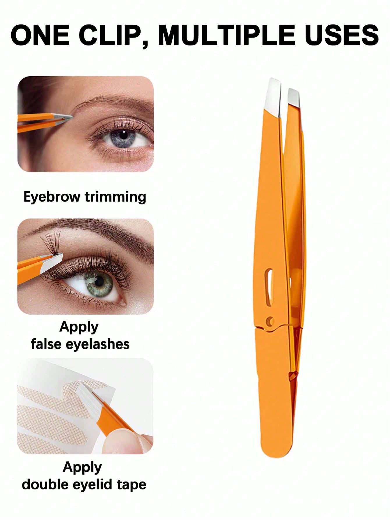 1pc High Precision Eyebrow Tweezers, Hair Removal Pliers, Slanted Eyebrow Clip For Plucking Hairs, Facial Hair Removal Clip, Makeup Beauty Tool, Eyebrow Tweezers Face Hair Remover, Suitable For Eyebro