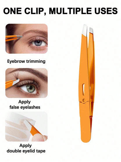 1pc High Precision Eyebrow Tweezers, Hair Removal Pliers, Slanted Eyebrow Clip For Plucking Hairs, Facial Hair Removal Clip, Makeup Beauty Tool, Eyebrow Tweezers Face Hair Remover, Suitable For Eyebro
