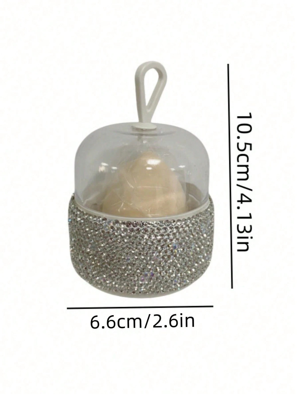 1pc Highly Attractive Glitter Artificial Rhinestone Makeup Sponge Storage Box, Dust-Proof Foundation Powder Puff Storage Box, Travel Portable Makeup Egg Storage Box, Creative Makeup Gift, Random Puff
