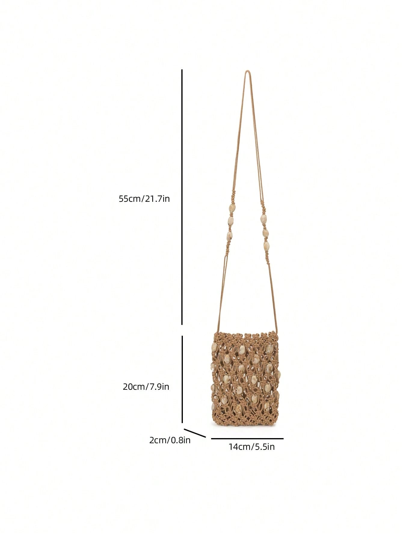 1pc Hollow Out Solid Color Woven Bucket Bag, Minimalist Shoulder Bag, Versatile Mini Phone Crossbody Bag For Summer Date