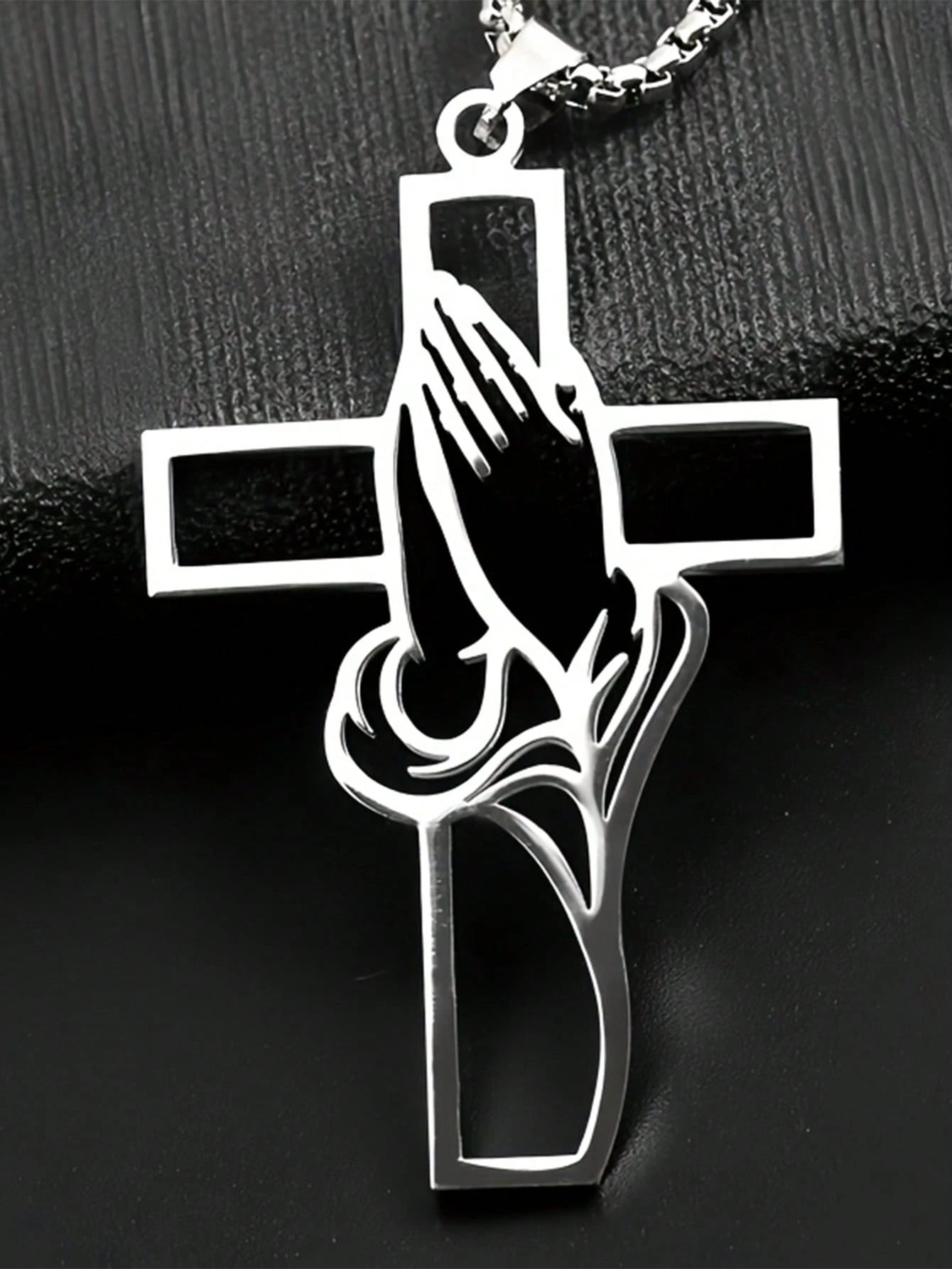 1pc Hollow Prayer Pose Cross Pendant, Car Interior Decor Pendant, Exquisite Cross Pendant