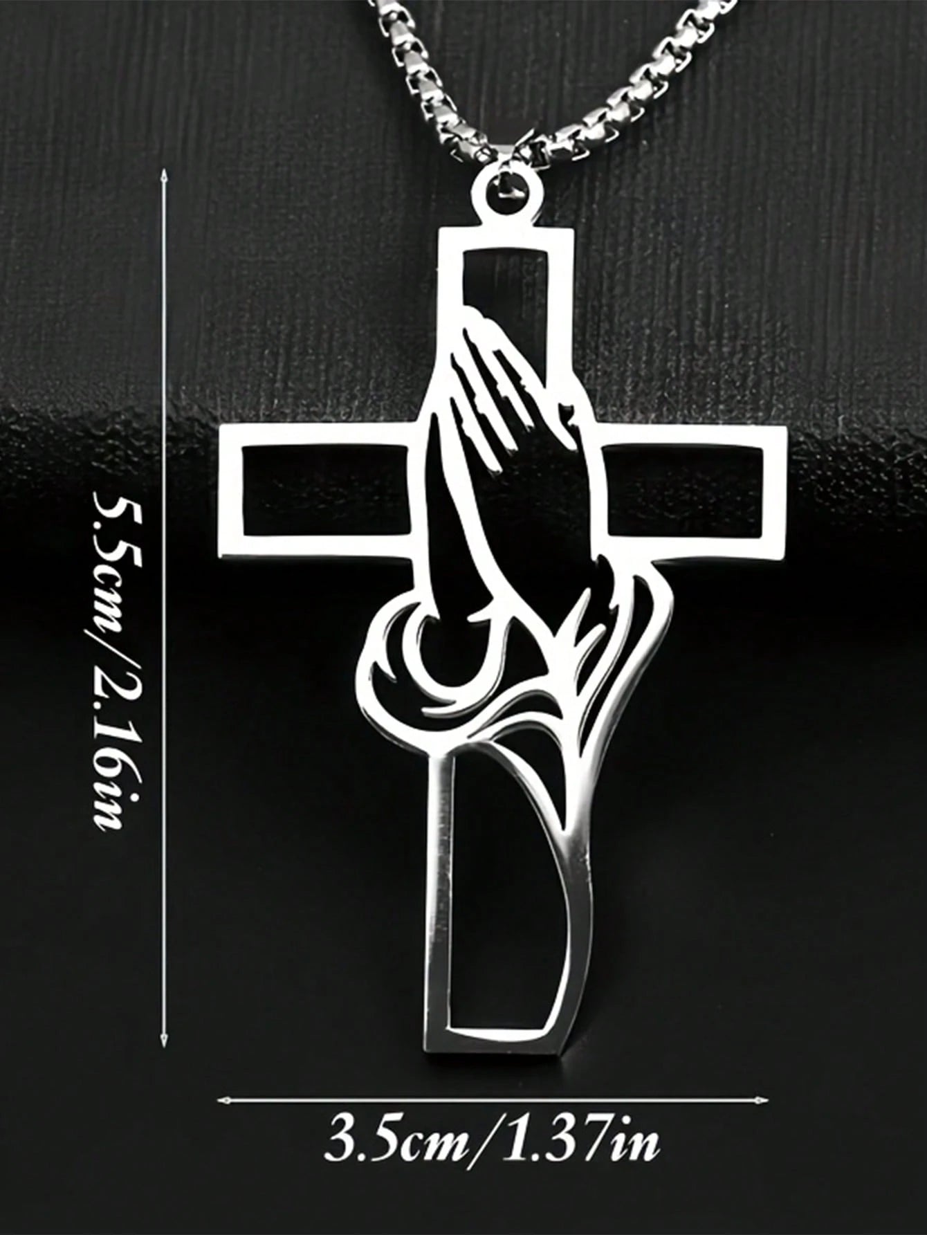 1pc Hollow Prayer Pose Cross Pendant, Car Interior Decor Pendant, Exquisite Cross Pendant