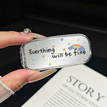 1pc Ins Style Mirror Phone Stand Back Sticker 2026 New Phone Case Back Adhesive Foldable Bracket