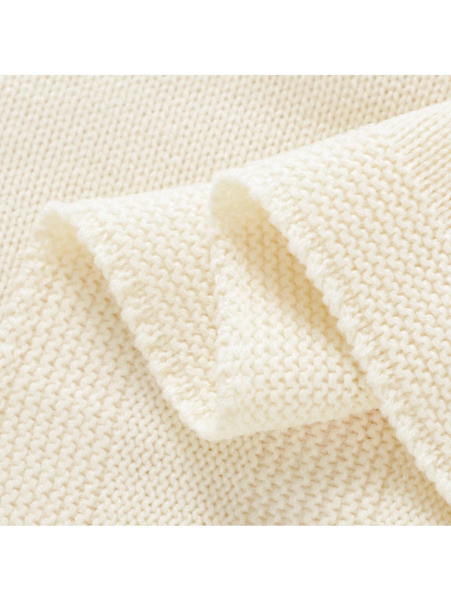 1pc Knitted Baby Blanket With Decorative 3D Bow, Cute And Cozy For Infants, Suitable For All Seasons