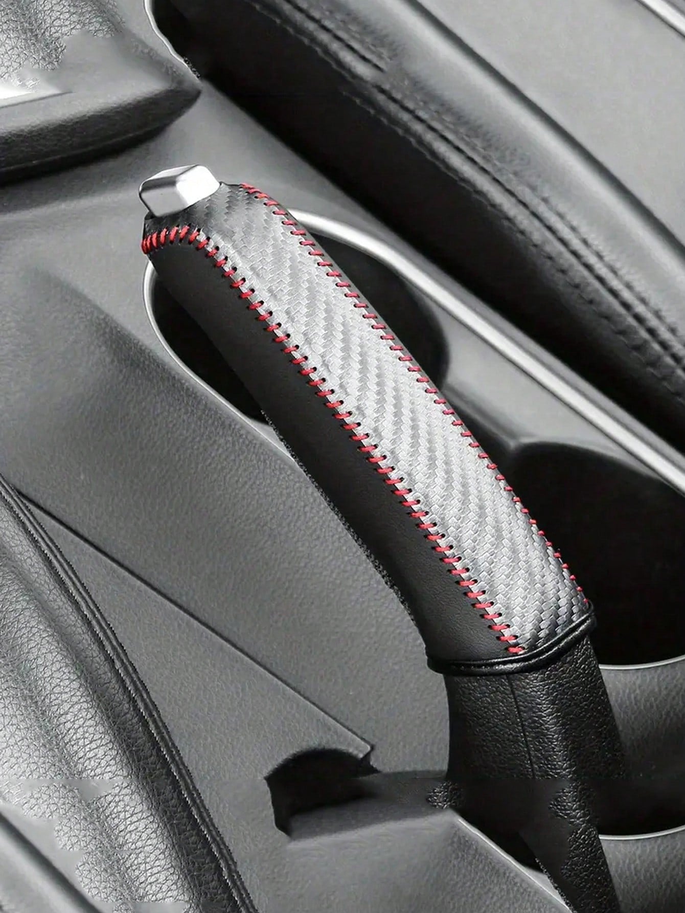 1pc Leather Gear Shift & Handbrake Cover Set, Anti-Slip Wear-Resistant Car Interior Accessories,Car Accessories