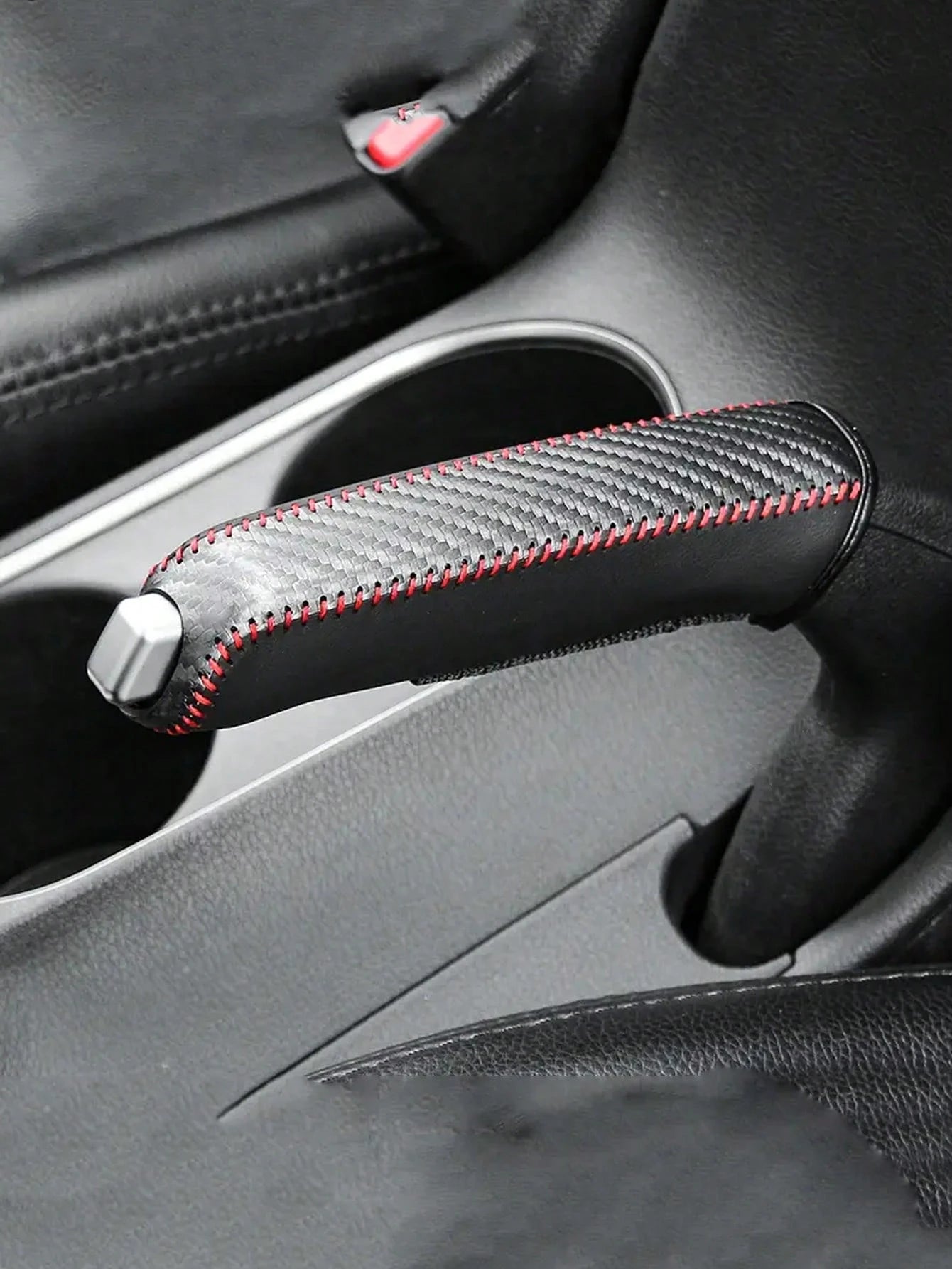 1pc Leather Gear Shift & Handbrake Cover Set, Anti-Slip Wear-Resistant Car Interior Accessories,Car Accessories