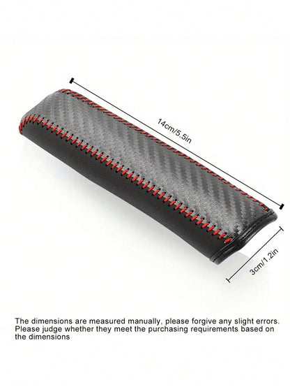1pc Leather Gear Shift & Handbrake Cover Set, Anti-Slip Wear-Resistant Car Interior Accessories,Car Accessories