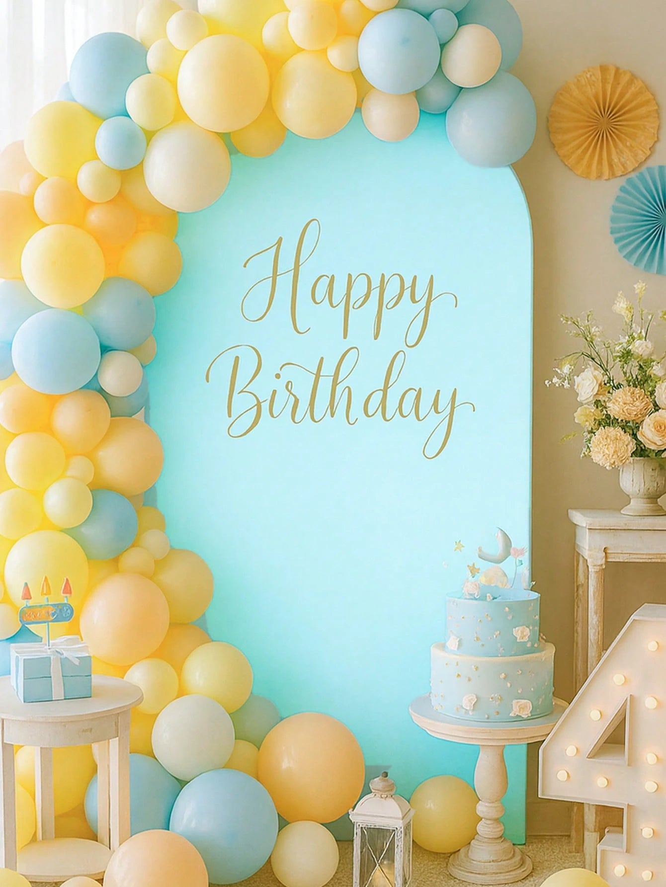 1pc Light Blue Arch Backdrop Fabric, Baby Shower Backdrop, Backdrop With Elastic Band, Gender Reveal Party Arch Cover, Double-Sided Suitable For Chiara Backdrop Frame, Suitable For Birthday Party, Wed