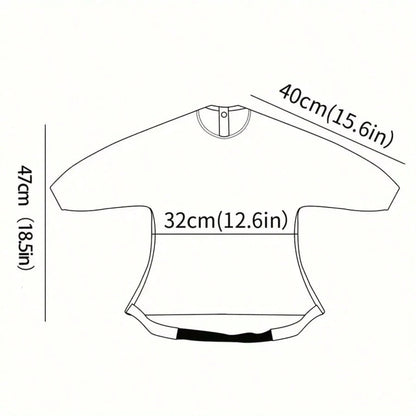 1pc Long Sleeve Baby Bib, Rainbow Whale Leaf Deer INS Style Children's Smock, Easy Clean Weaning Reversible Clothing, For Feeding High Chair/Stroller/Table, Machine Washable, Christmas, Thanksgiving