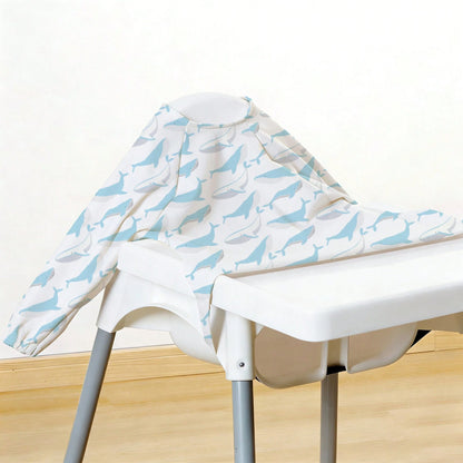 1pc Long Sleeve Baby Bib, Rainbow Whale Leaf Deer INS Style Children's Smock, Easy Clean Weaning Reversible Clothing, For Feeding High Chair/Stroller/Table, Machine Washable, Christmas, Thanksgiving
