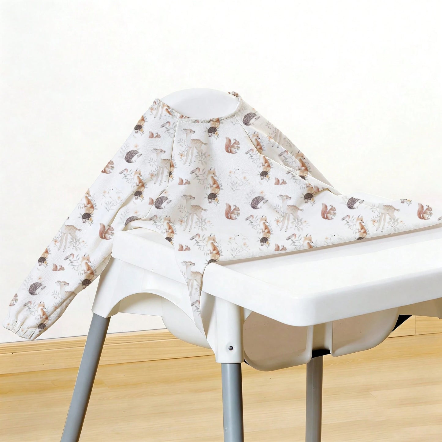 1pc Long Sleeve Baby Bib, Rainbow Whale Leaf Deer INS Style Children's Smock, Easy Clean Weaning Reversible Clothing, For Feeding High Chair/Stroller/Table, Machine Washable, Christmas, Thanksgiving