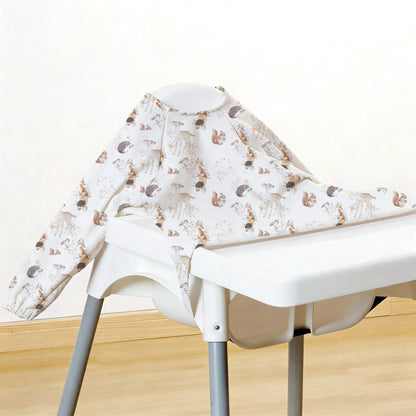 1pc Long Sleeve Baby Bib, Rainbow Whale Leaf Deer INS Style Children's Smock, Easy Clean Weaning Reversible Clothing, For Feeding High Chair/Stroller/Table, Machine Washable, Christmas, Thanksgiving