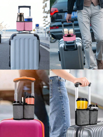 1pc Luggage Armrest Storage Bag, Water Cup, Milk Tea, Coffee, Bottled Water Storage Bag Cup Holder, Travel Portable Box Handle Hanging Bag