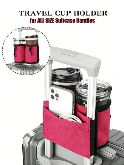 1pc Luggage Armrest Storage Bag, Water Cup, Milk Tea, Coffee, Bottled Water Storage Bag Cup Holder, Travel Portable Box Handle Hanging Bag