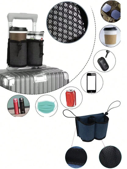 1pc Luggage Armrest Storage Bag, Water Cup, Milk Tea, Coffee, Bottled Water Storage Bag Cup Holder, Travel Portable Box Handle Hanging Bag