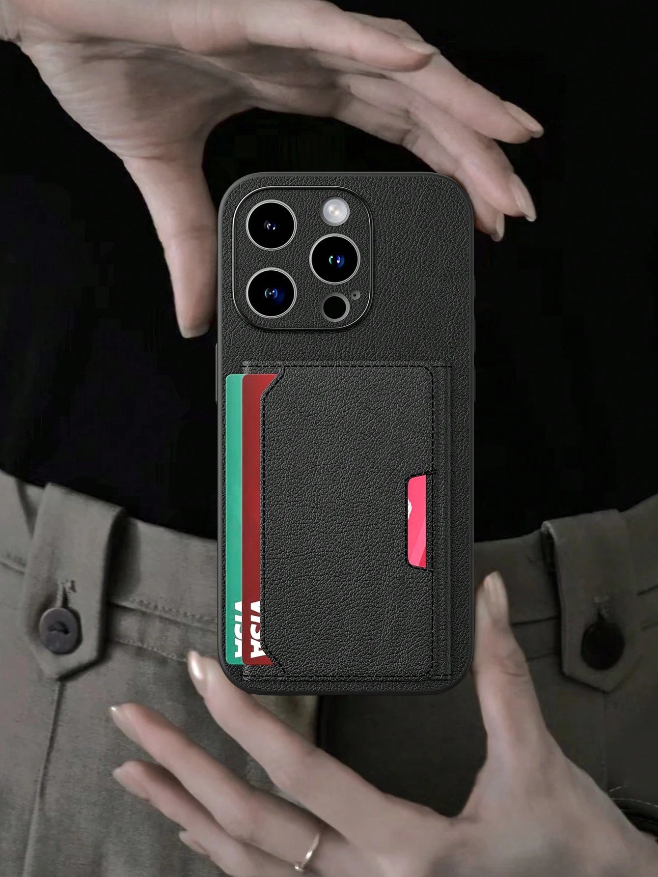1pc Luxury Durable Leather Wallet Phone Case Compatible With IPhone 17 (Secure Thick Style, Integrated Wallet, Non-Detachable), With Stand And Credit Card Slots, Shockproof, Anti-Drop, Waterproof, Scr