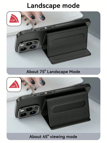 1pc Luxury Durable Leather Wallet Phone Case Compatible With IPhone 17 (Secure Thick Style, Integrated Wallet, Non-Detachable), With Stand And Credit Card Slots, Shockproof, Anti-Drop, Waterproof, Scr