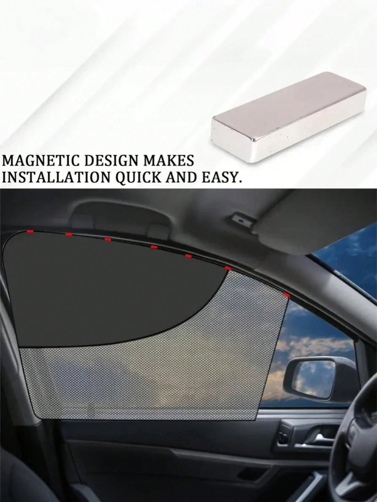 1pc Magnetic Car Side Window Sunshade- Universal Privacy Curtain, Provides UV Protection And Heat Insulation- Easy To Install Car Sun Visor, Suitable For Babies, Kids And Pets- Keeps The Car Interi