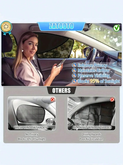 1pc Magnetic Car Side Window Sunshade- Universal Privacy Curtain, Provides UV Protection And Heat Insulation- Easy To Install Car Sun Visor, Suitable For Babies, Kids And Pets- Keeps The Car Interi
