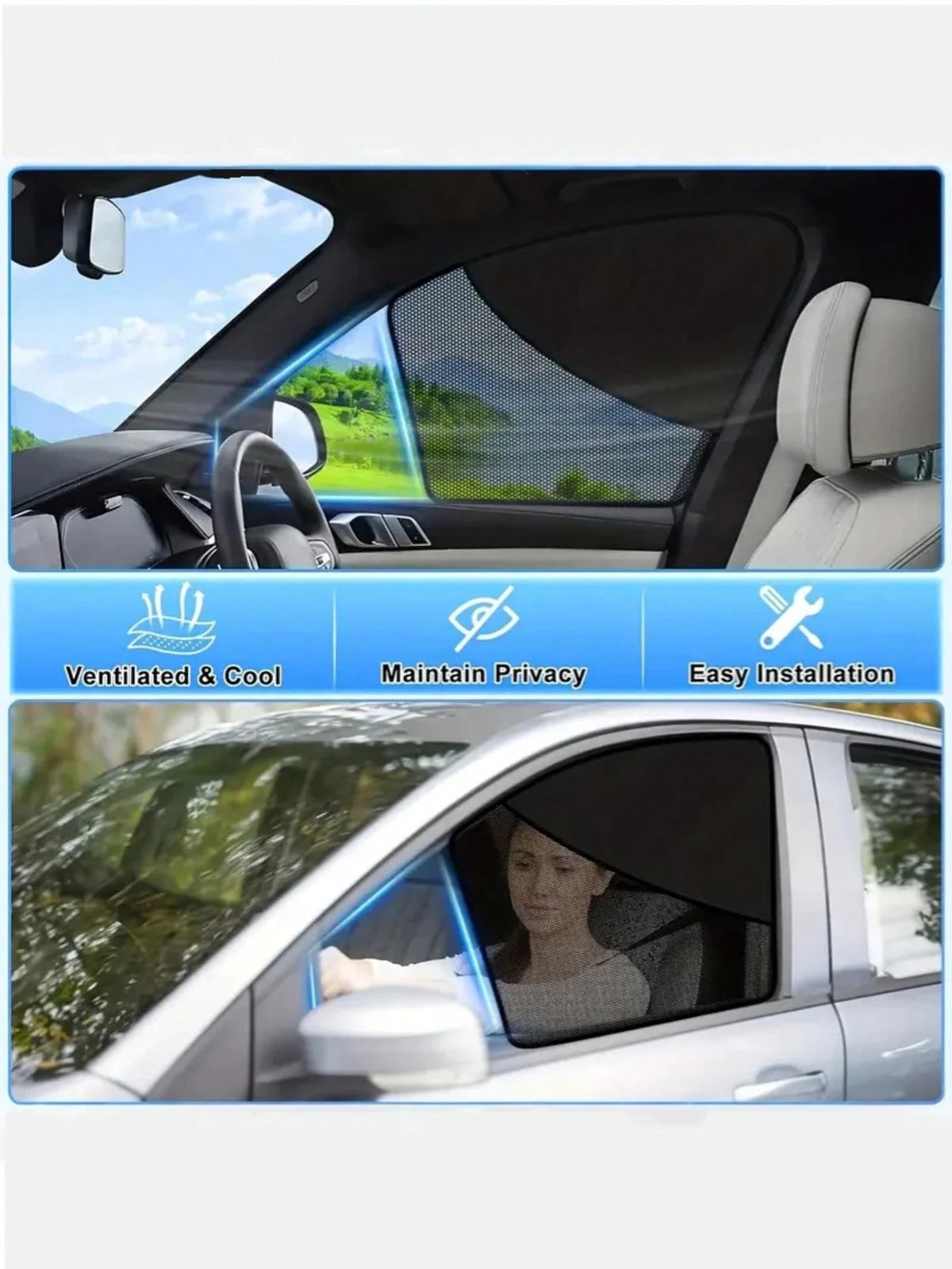 1pc Magnetic Car Side Window Sunshade- Universal Privacy Curtain, Provides UV Protection And Heat Insulation- Easy To Install Car Sun Visor, Suitable For Babies, Kids And Pets- Keeps The Car Interi
