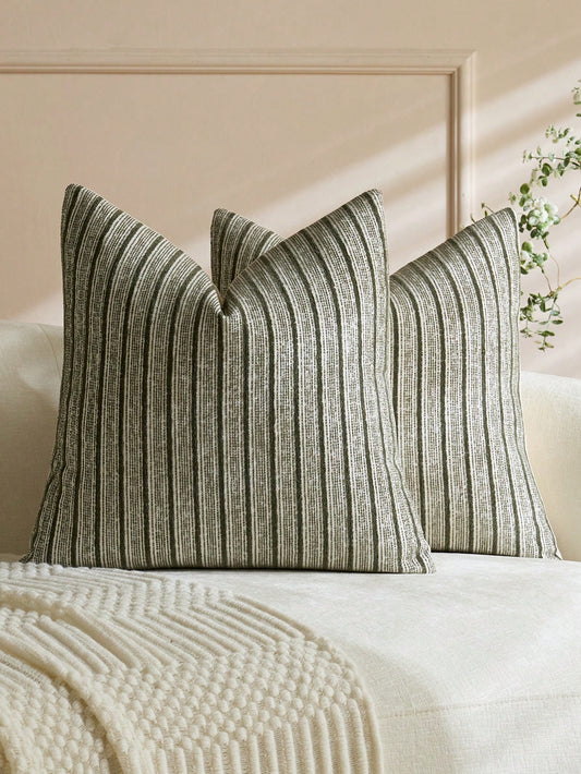 1pc Matcha Green Diamond 3D Striped Pillowcase (Pillow Insert Not Included), Square Cushion Cover, Holiday Home Pillow Decor, Soft Comfortable Faux Linen Fabric, Modern Decorative Sofa, Home Bedroom