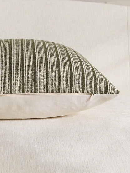 1pc Matcha Green Diamond 3D Striped Pillowcase (Pillow Insert Not Included), Square Cushion Cover, Holiday Home Pillow Decor, Soft Comfortable Faux Linen Fabric, Modern Decorative Sofa, Home Bedroom