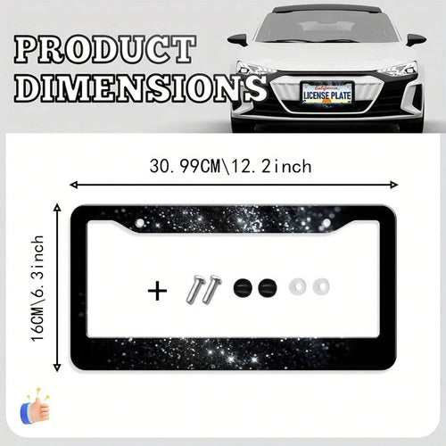 1pc Metal Car License Plate Frame, Waterproof And Easy To Clean, Suitable For American And Canadian Cars, Holiday Gift, Unisex, Dimensions: 31cm*16cm (12.2* 6.67inch )